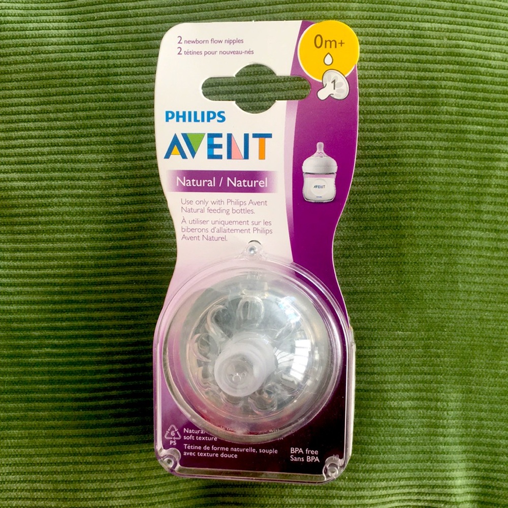 Philips Avent Natural Baby Bottle Nipples (2-Pack) - Newborn Flow (0m+)